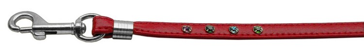 Confetti Crystal Leash Red w/Confetti Silver Hardware